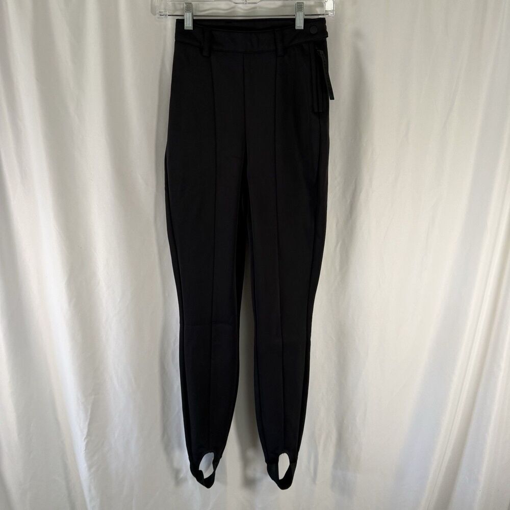 New Asos 4505 Ski And Snow Pants Women's 2 Black Button Zip Stirrup Legs